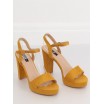 Trendové dámské sandály žluté barvy na platformě