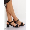 Pohodlné sandály černé barvy na nízkém hrubém podpatku