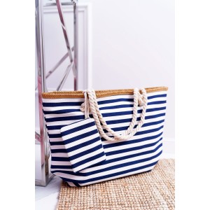 Velká letní plážová taška s kapsou v modré barvě