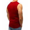 Červené pánské tričko bez rukávů s potiskem motorky