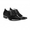 Elegantní pánské kožené lakované boty černé barvy COMODOESANO