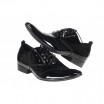 Elegantní pánské kožené lakované boty černé barvy COMODOESANO