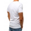 Bílé pánské tričko s barevným potiskem a krátkým rukávem