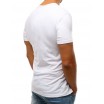 Bílé pánské tričko s potiskem a kulatým výstřihem
