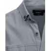 Pánská košile s dlouhým rukávem v šedé barvě a módními kapsami