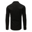 Trendy pánská černá košile na volný den slim fit střihu a kapsami
