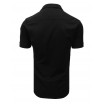 Trendy černá pánská košile s krátkým rukávem a kapsami