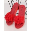 Gumové dámské pantofle v červené barvě