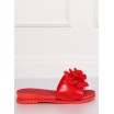 Gumové dámské pantofle v červené barvě