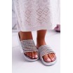 Trendy dámské stříbrné letní pantofle