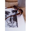 Stylové dámské sluneční brýle hnědo jantarové se zlatým detailem
