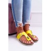 Neonově žluté dámské letní nazouváky na korkové podrážce