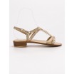 Hezké dámské zlaté sandály s asymetrickými pásy