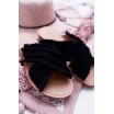 Stylové černé dámské pantofle originálního designu s třásněmi