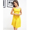 Originální dámské letní žluté midi šaty s holými zády