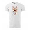 Kvalitní bavlněné pánské tričko s potiskem psa yorkshire teriér