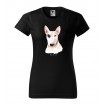 Originální bavlněné dámské tričko s potiskem psa bullteriéra