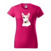 Originální bavlněné dámské tričko s potiskem psa bullteriéra