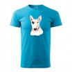 Stylové pánské tričko s potiskem psa bullteriéra