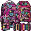Kvalitní školní batoh pro dívky s motivem emoji a kiss