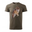 Levné myslivecké tričko s motivem vlka
