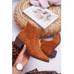 Podzimní dámské kotníkové boty hnědé barvy