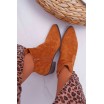 Podzimní dámské kotníkové boty hnědé barvy