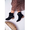 Černé dámské kotníkové boty se zapínáním na řemínek
