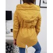 Oboustranná dámská přechodná bunda s kapucí žluté barvy