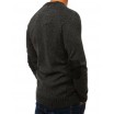 Klasický tmavě šedý pánský svetr s kulatým výstřihem