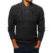 Elegantní pánský pletený svetr tmavě šedé barvy