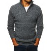 Šedý pánský svetr s vysokým límcem na zip