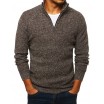 Hnědý pletený svetr s vysokým límcem pro pány