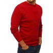 Klasický pánský pulovr s kulatým výstřihem červené barvy