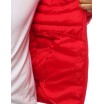Trendová pánská přechodná bunda s elegantním prošíváním červené barvy