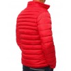 Trendová pánská přechodná bunda s elegantním prošíváním červené barvy
