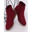 Dámské semišové kotníkové boty v módní bordó barvě