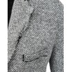 Stylové pánské šedé sako ležérní střih s trendy prošíváním
