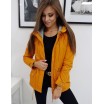 Krásná oranžovo žlutá podzimní přechodná dámská bunda s kapucí