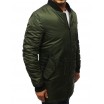 Trendová dlouhá zimní bunda pro pány v zelené barvě