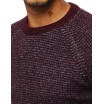 Bordový pánský svetr s kulatým výstřihem