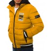 Trendová zimní bunda žluté barvy s odnímatelnou kapucí