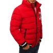 Prošívaná pánská bunda na zimu červené barvy