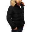 Černá zimní bunda s odnímatelnou kapucí a kožešinou pro pány