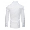 Luxusní bílá pánská košile s dlouhým rukávem a jemnou modrým potiskem
