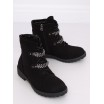Černé kotníkové boty zateplené jemnou kožešinou
