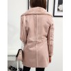 Dámský kabát v růžové barvě s kožešinou
