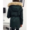 Zelená dámská bunda na zimu s kapucí