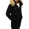 Pánská zimní bunda s kapucí černé barvy