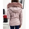 Stylová dámská zimní bunda v růžové barvě s kapucí